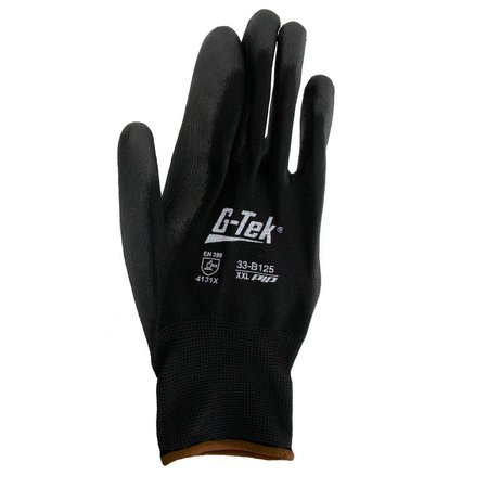 WORLD ENTERPRISES Poly Coated Nylon Gloves  Large PIP-33-B125/L